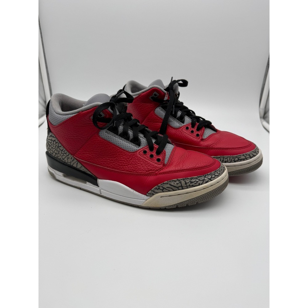 Air Jordan 3 Retro SE Red Cement Fire Red Elephant Print Mens 10.5 Sneakers